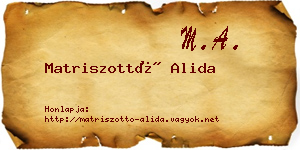 Matriszottó Alida névjegykártya